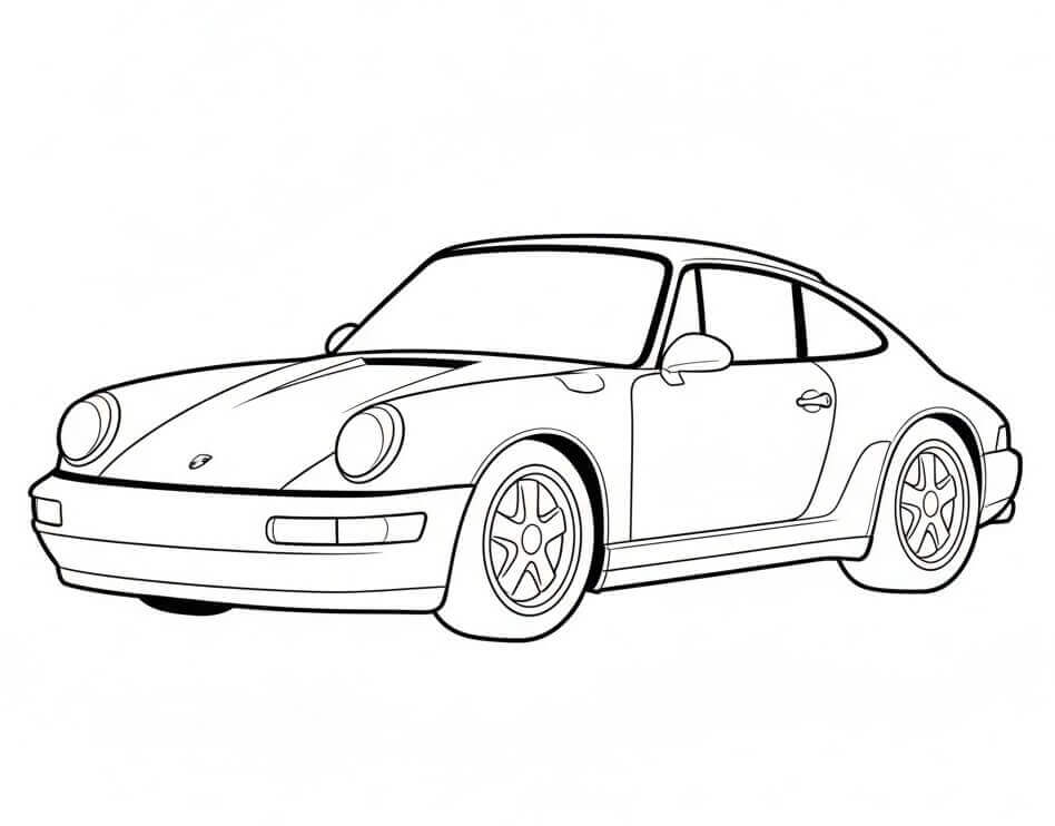 Porsche stampabile per bambini da colorare