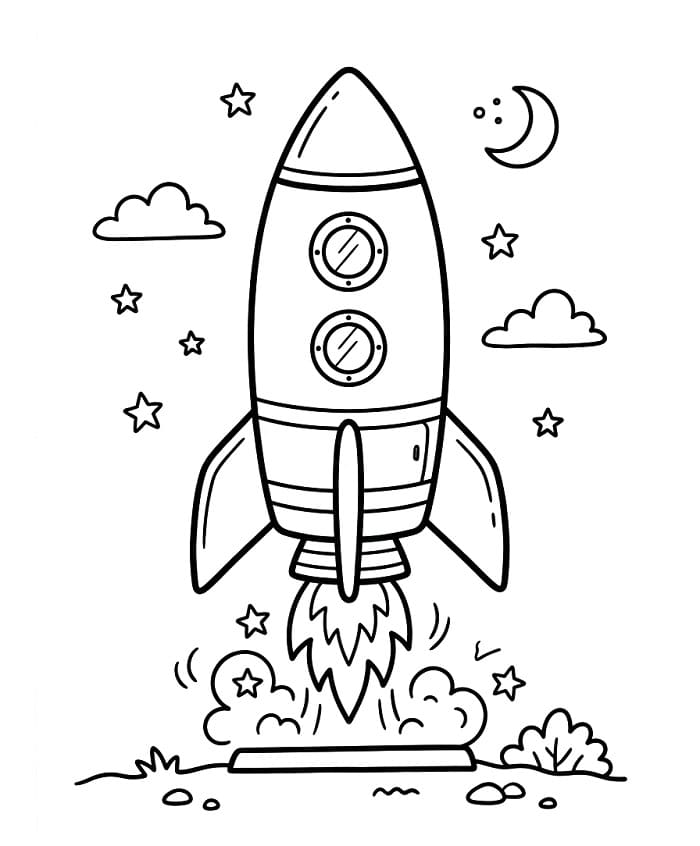 Razzo Facile da colorare