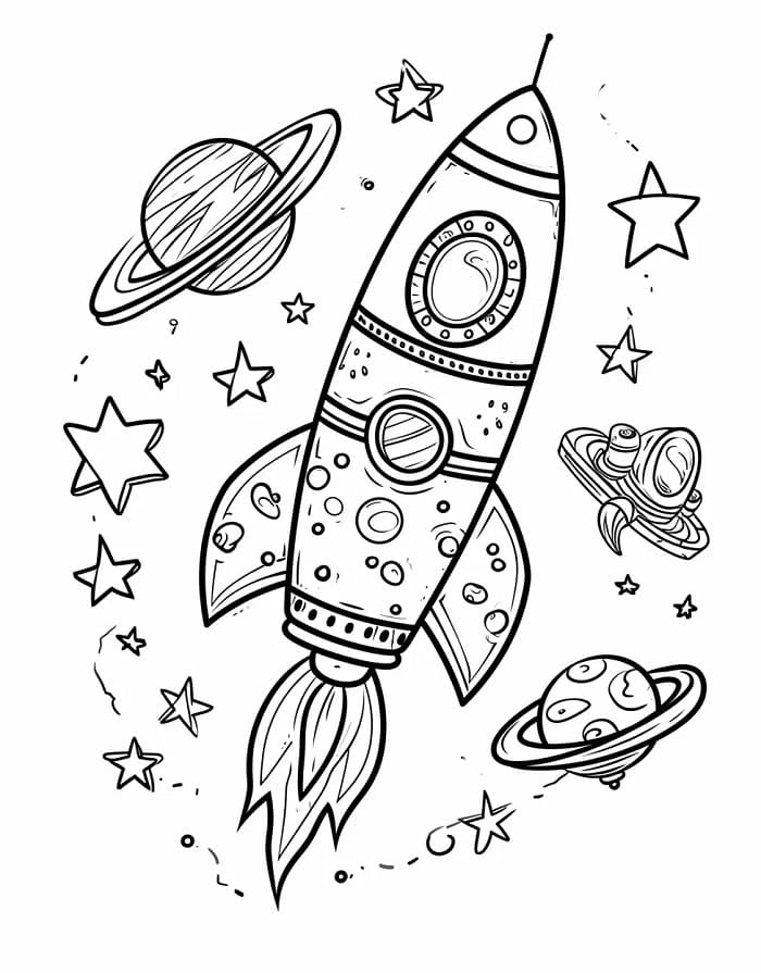 Razzo Gratis Stampabile da colorare