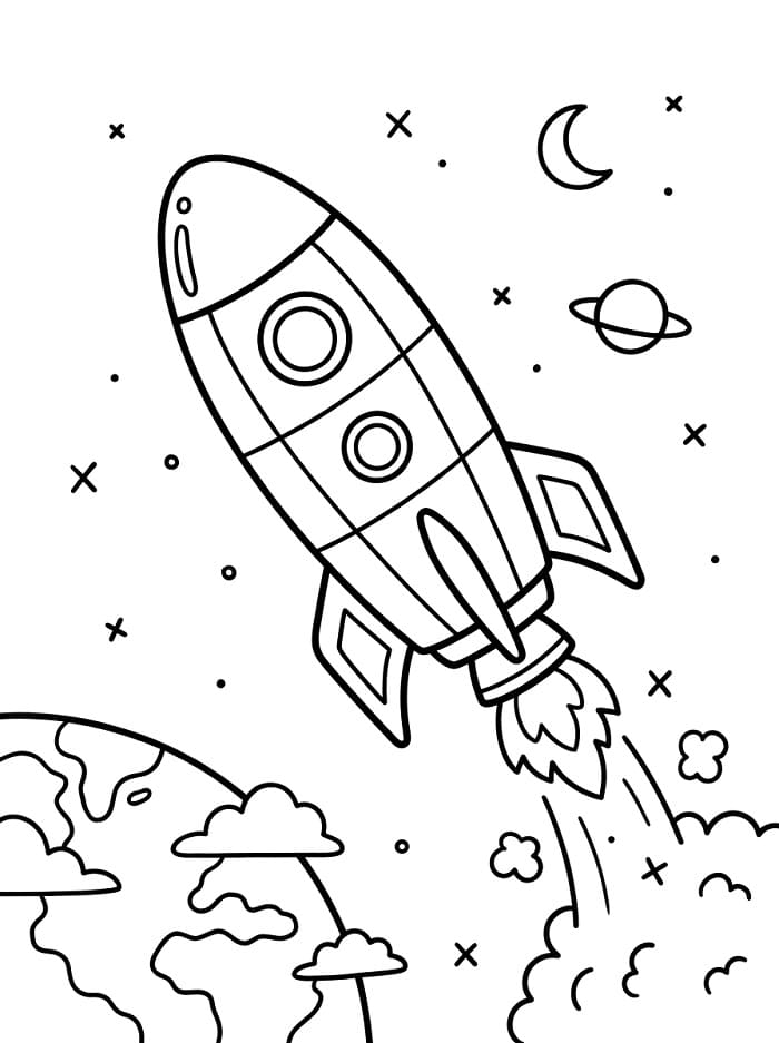 Razzo Semplice da colorare