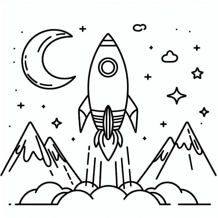 Razzo Stampabile Gratis da colorare