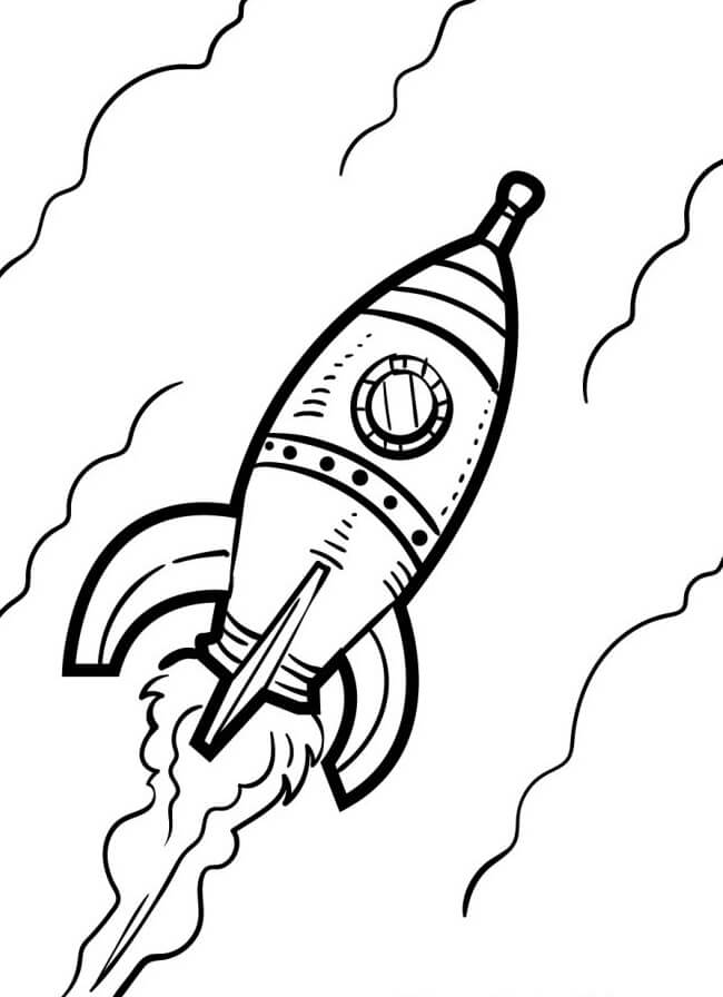 Razzo Stampabile per Bambini da colorare