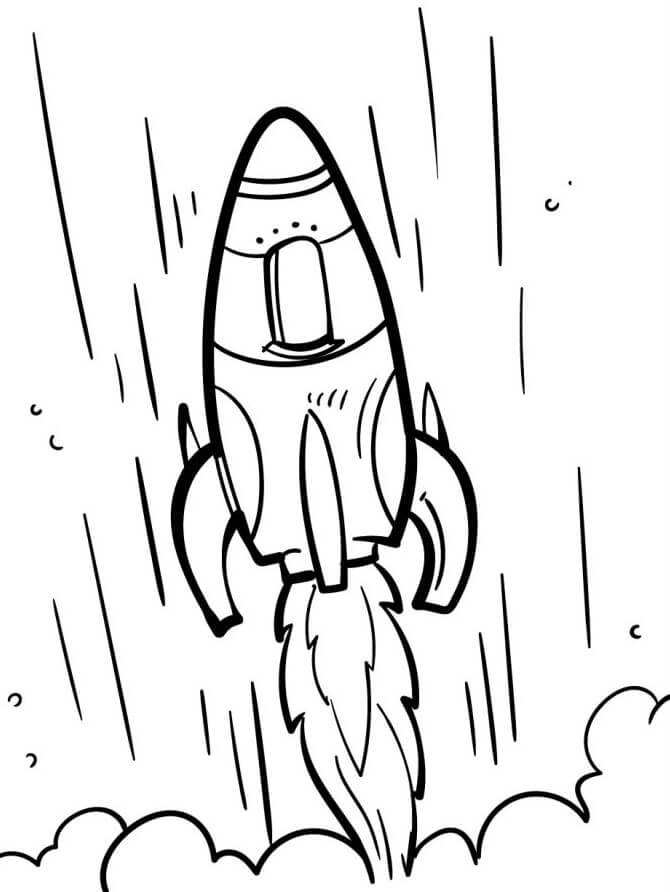 Razzo Stampabile per Piccoli da colorare