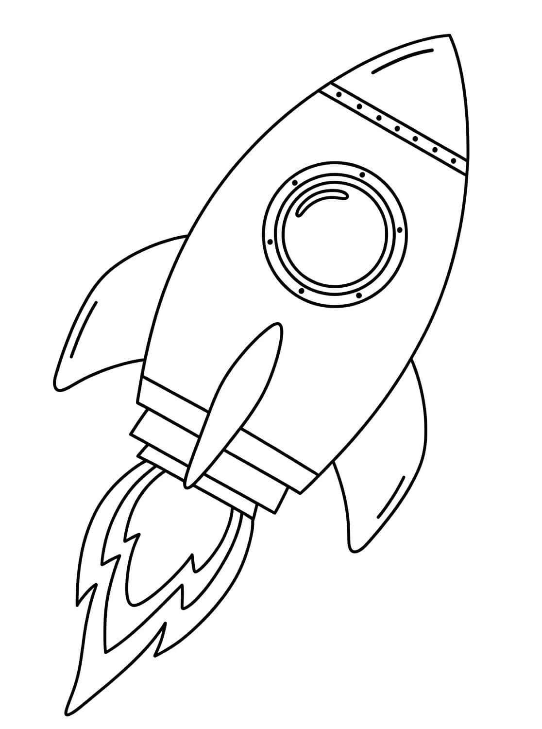 Razzo per Bimbi di 3 Anni da colorare