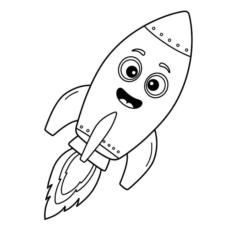 Razzo per Bimbi di 4 Anni da colorare