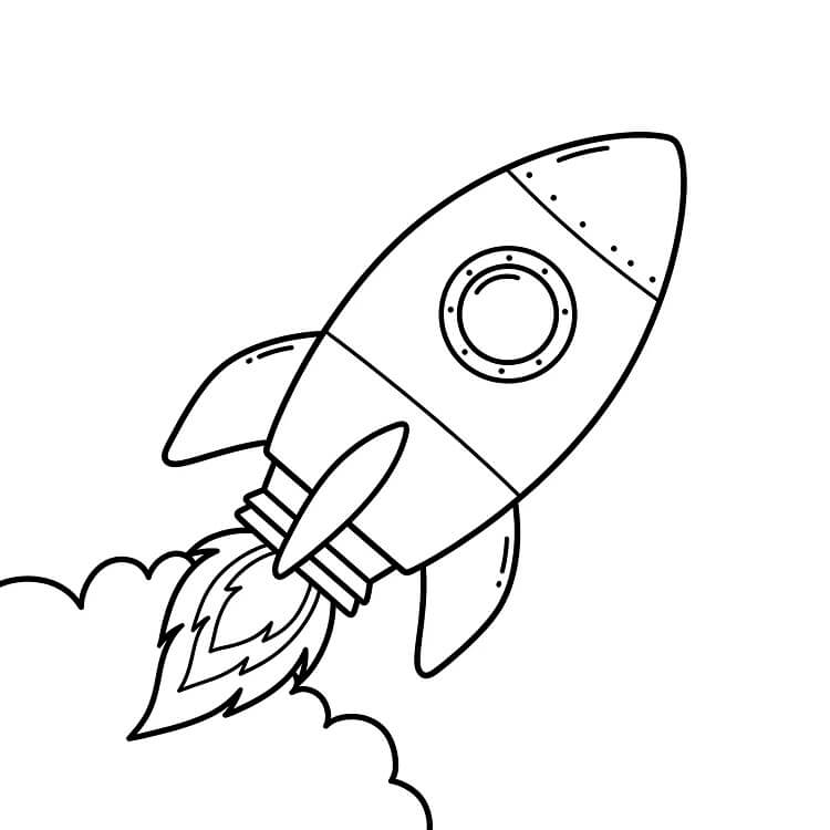 Razzo per Bimbi di 5 Anni da colorare