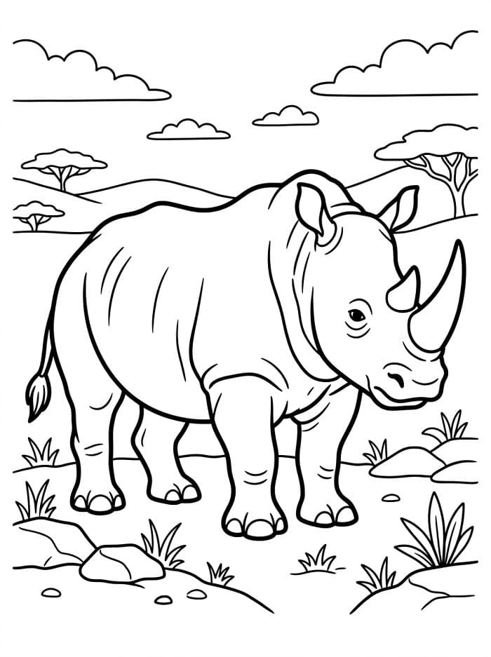 Rinoceronti da colorare