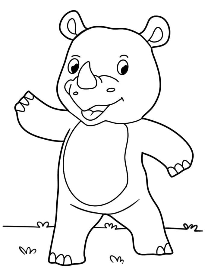 Rinoceronte cartoon da colorare