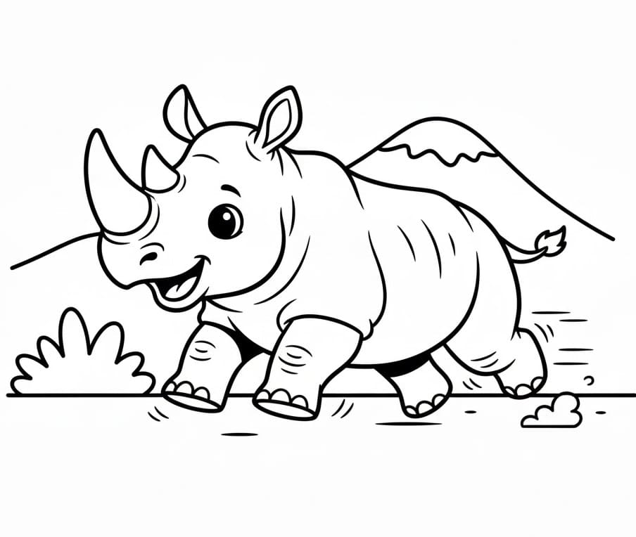 Rinoceronte gratis da colorare