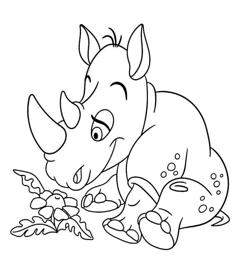 Rinoceronte gratuito da colorare