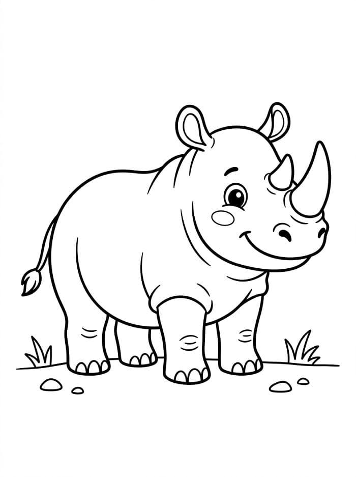 Rinoceronte molto carino da colorare