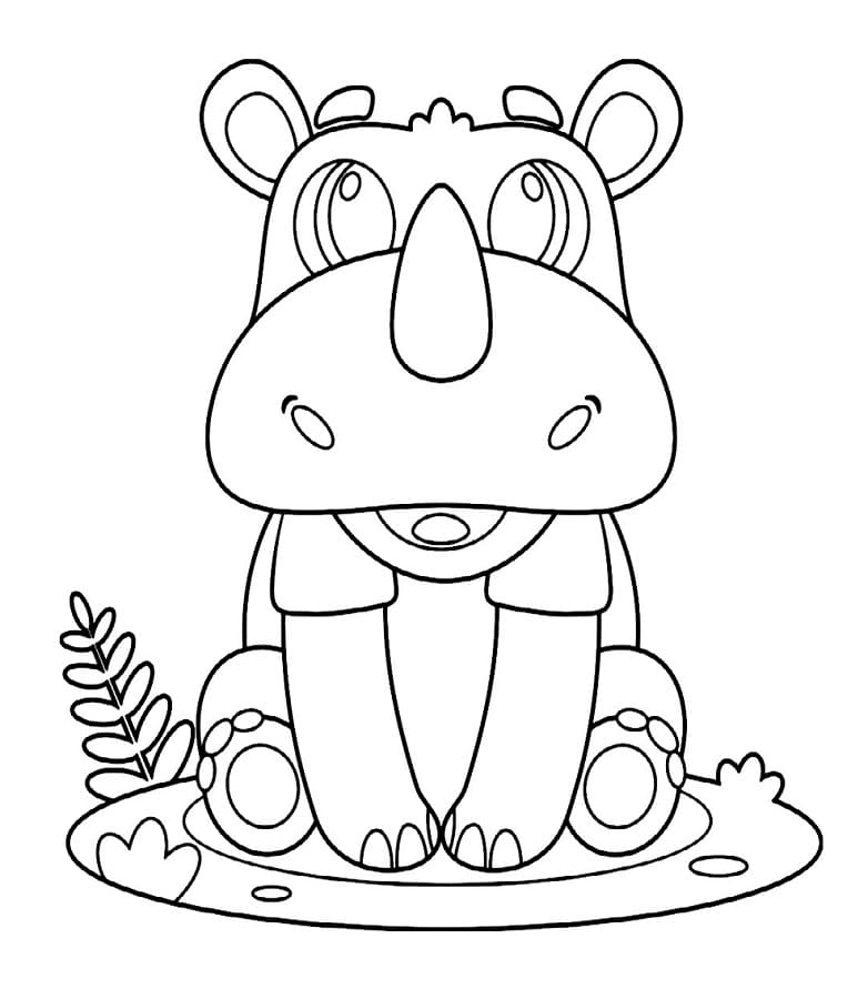 Rinoceronte piccolo da colorare