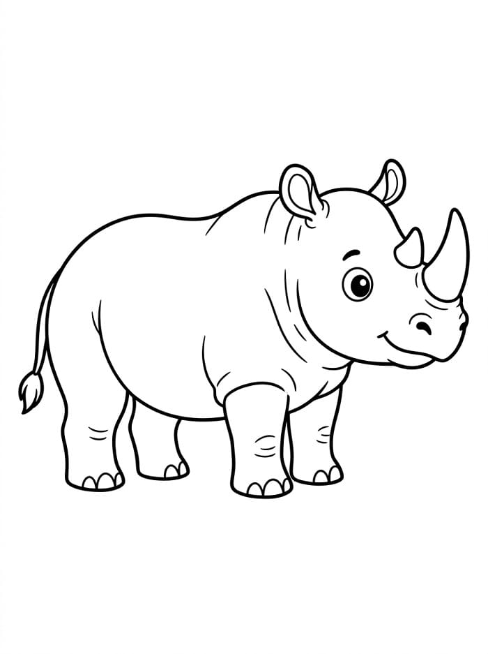 Rinoceronte sorridente da colorare