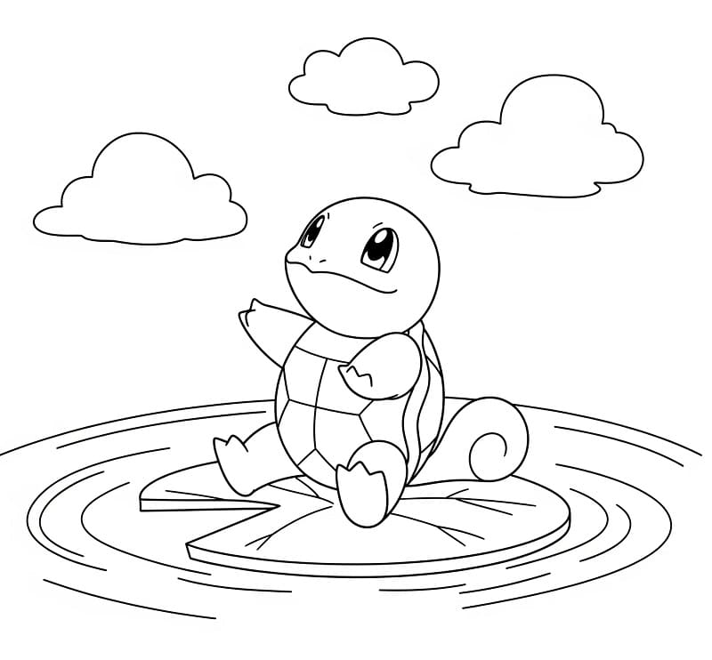 Squirtle Amichevole da colorare