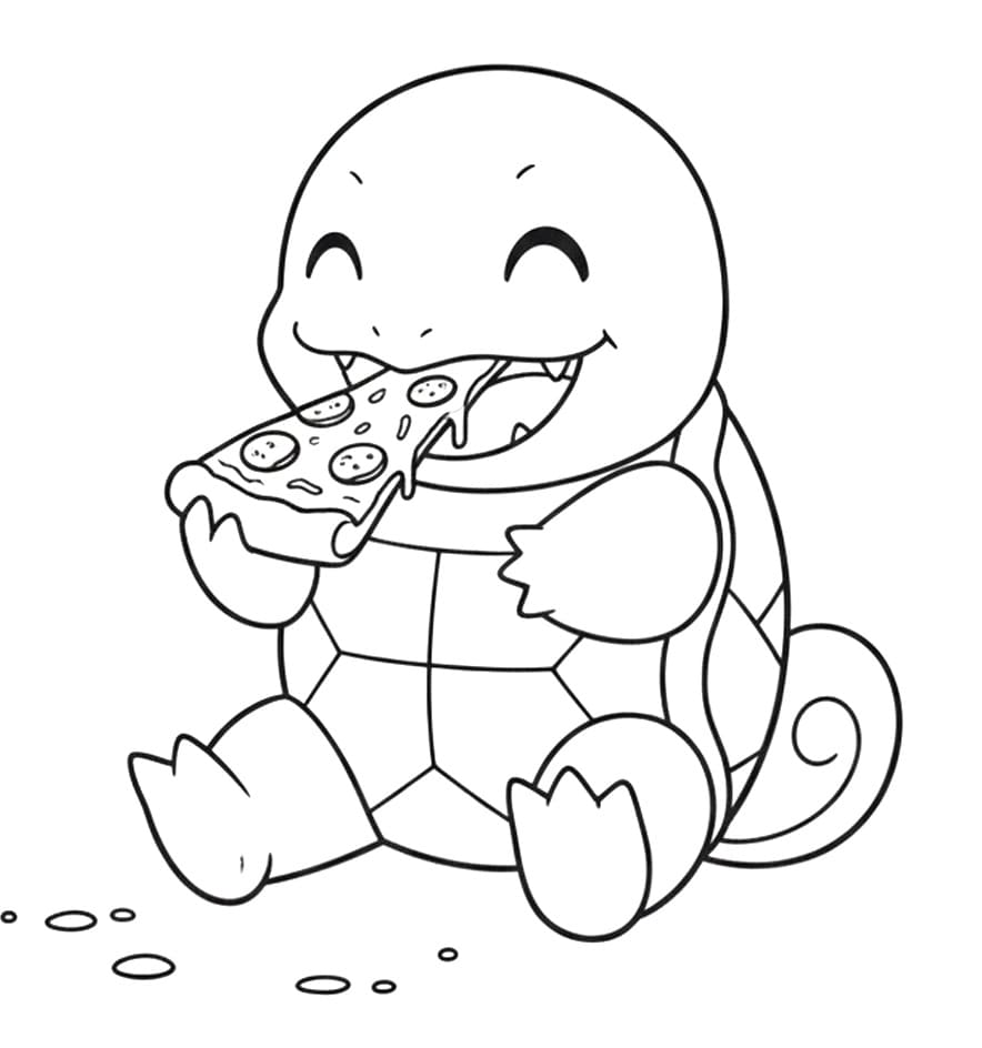 Squirtle Stampabile Gratis da colorare