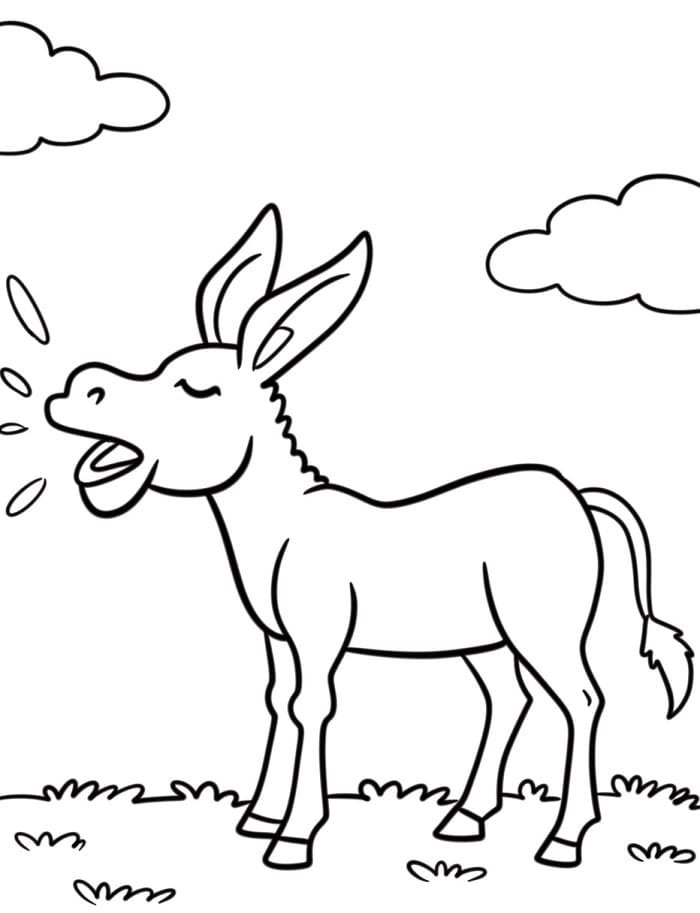 Stampa Asino da colorare