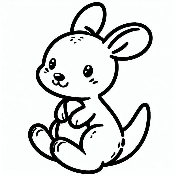 Stampa Canguro da colorare