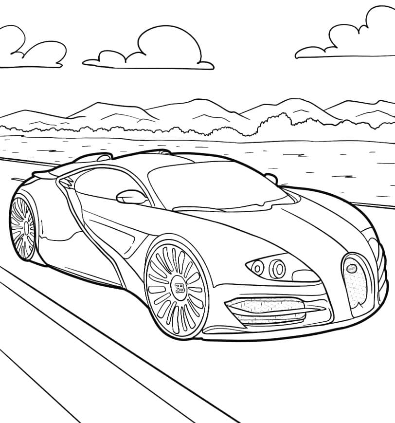 Stampabile Bugatti Omaggio da colorare