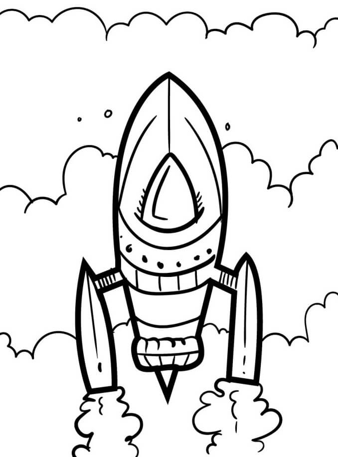 Stampabile Gratis Razzo da colorare