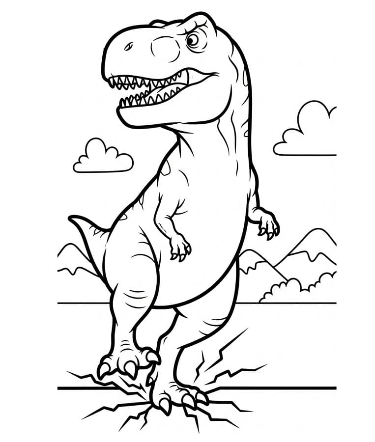 T-rex Adorabile da colorare