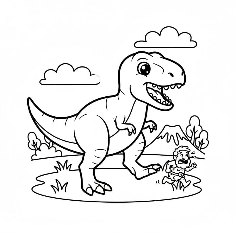 T-rex Buffo Cartone da colorare