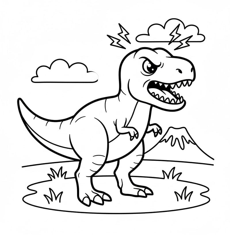 T-rex Buffo da colorare