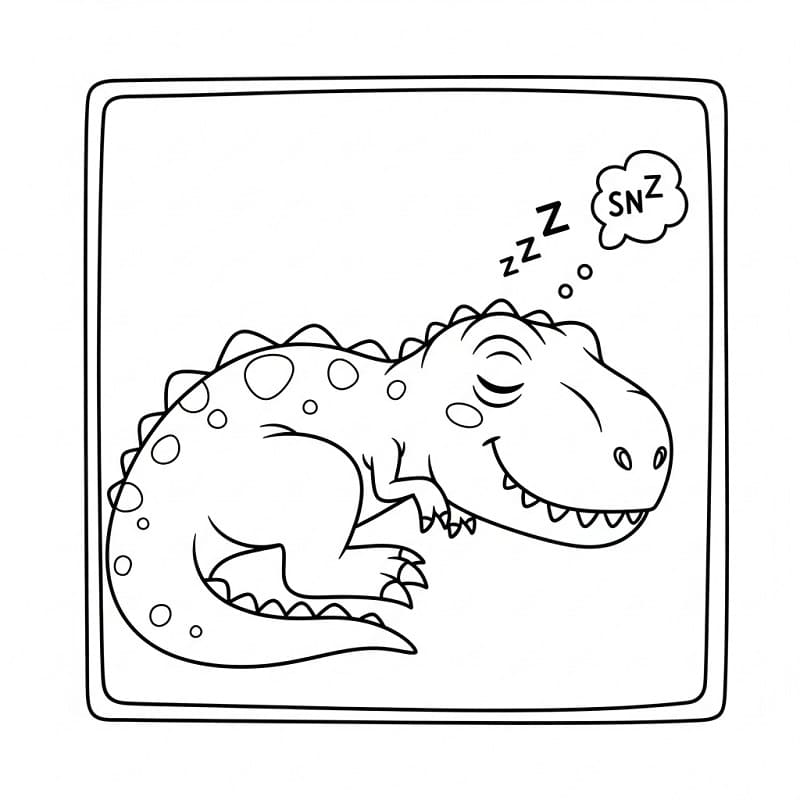 T-rex Dinosauro che Dorme da colorare