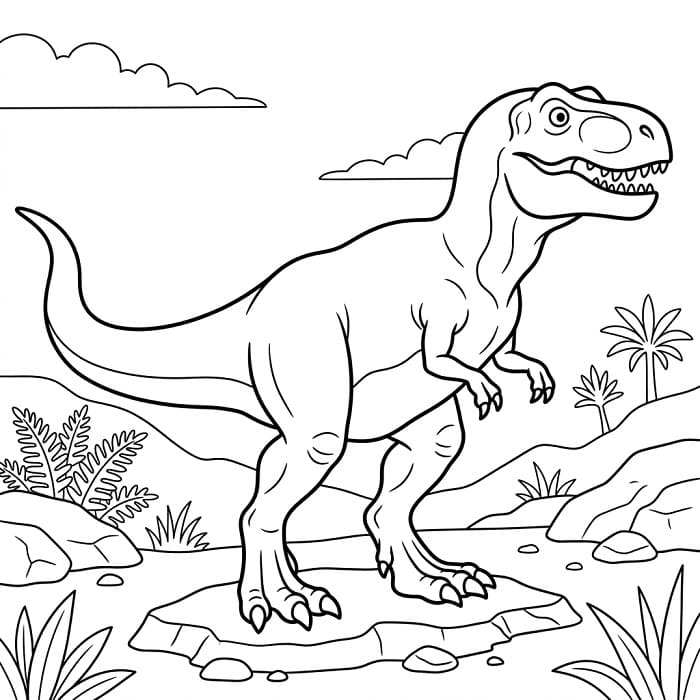 T-rex Dinosauro da colorare
