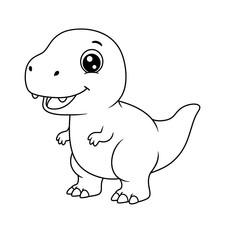 T-rex Stampabile per Piccoli da colorare