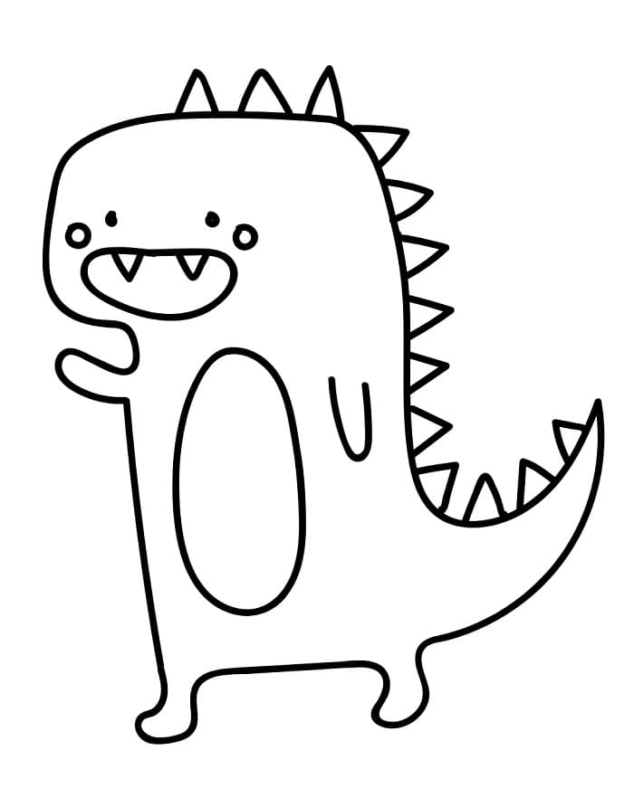 T-rex con Osso da colorare