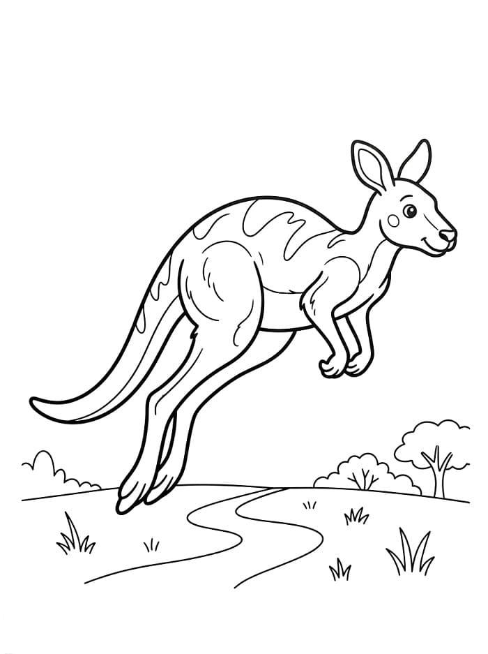 Un Canguro da colorare