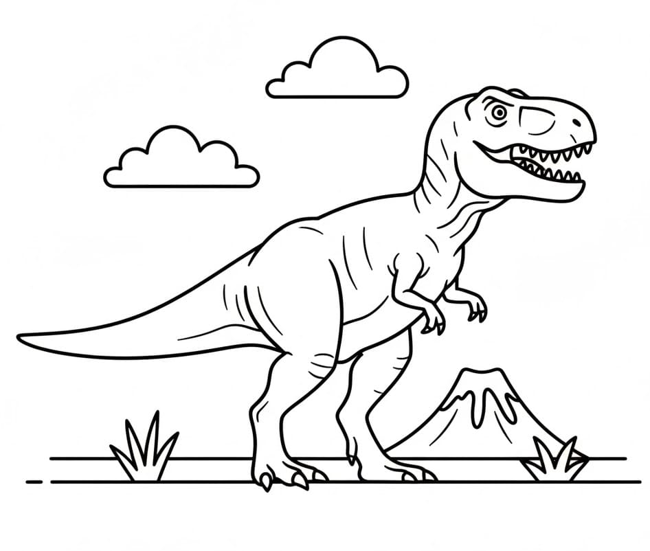 Un T-rex Carino da colorare