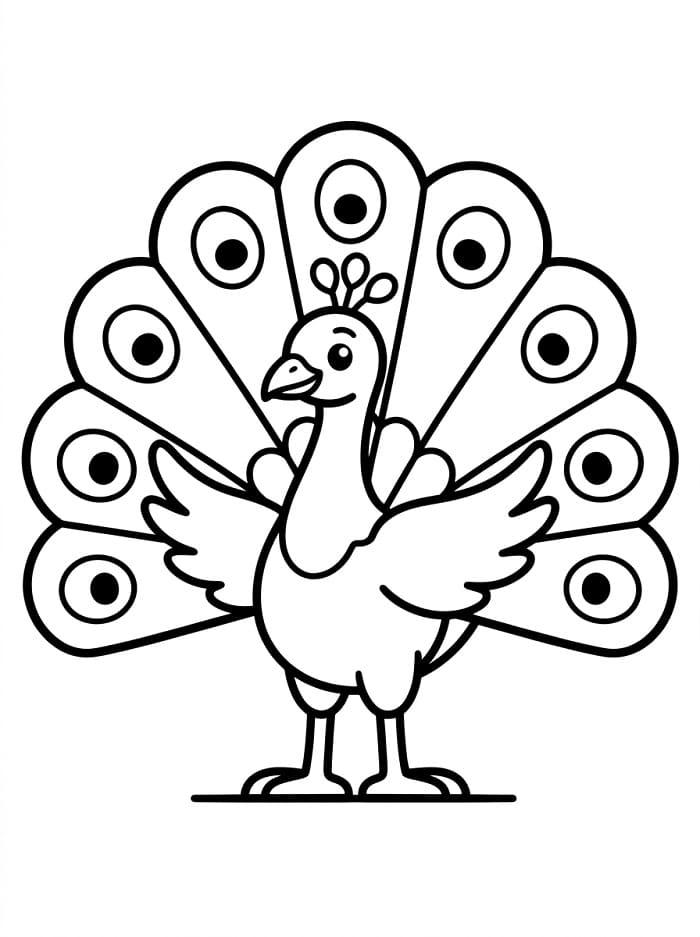 Un pavone grazioso da colorare