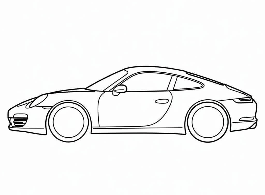 Un’auto Porsche da colorare