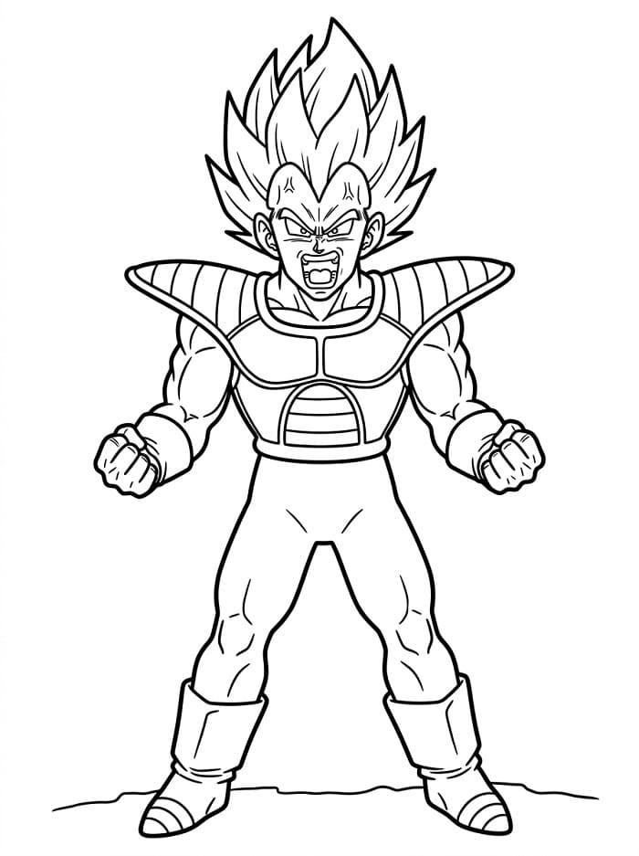 Vegeta Dragon Ball da colorare