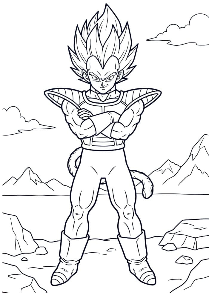 Vegeta da Dragon Ball da colorare