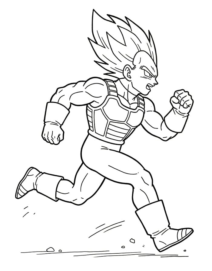Vegeta dall'Anime Dragon Ball da colorare