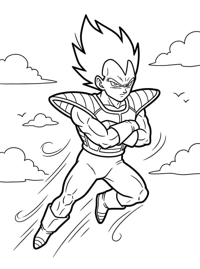 Vegeta in Azione da colorare