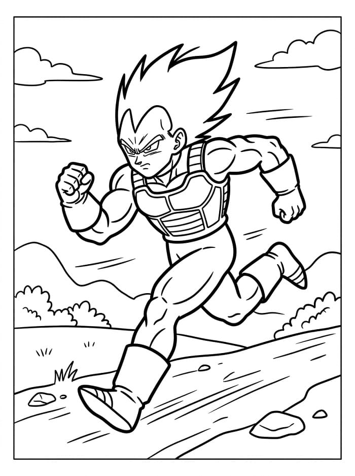 Vegeta nell'Anime Dragon Ball da colorare