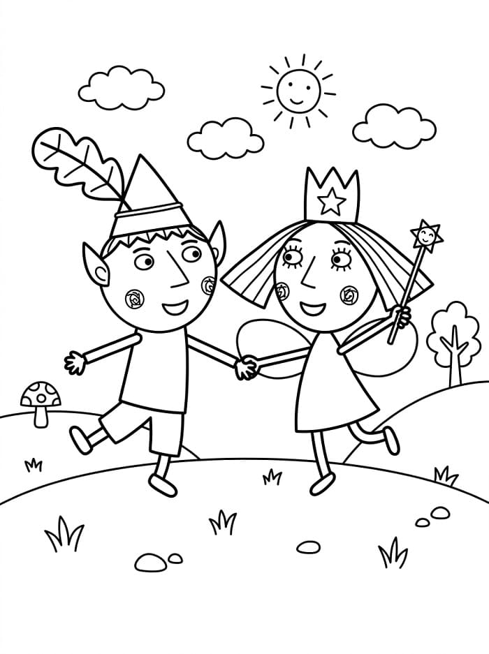 Ben e Holly Cartone da colorare