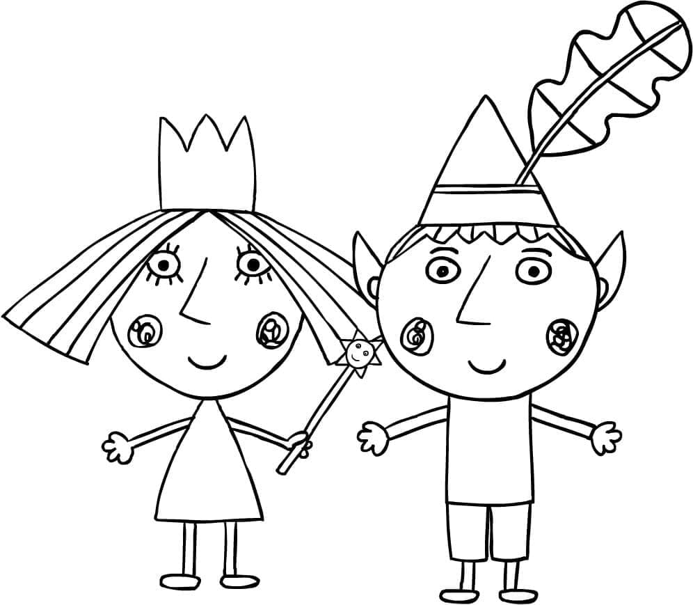 Ben e Holly Stampabile Gratis da colorare