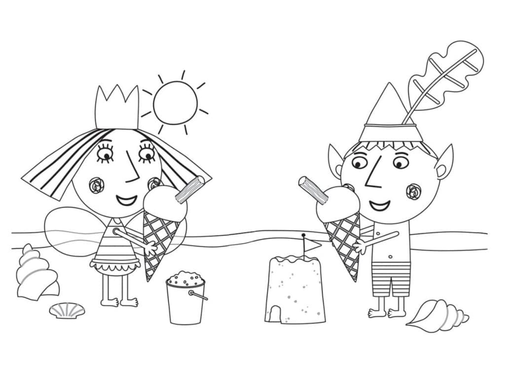 Ben e Holly Stampabile per Bambini da colorare