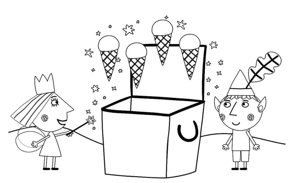 Ben e Holly per Bimbi di 1 Anno da colorare