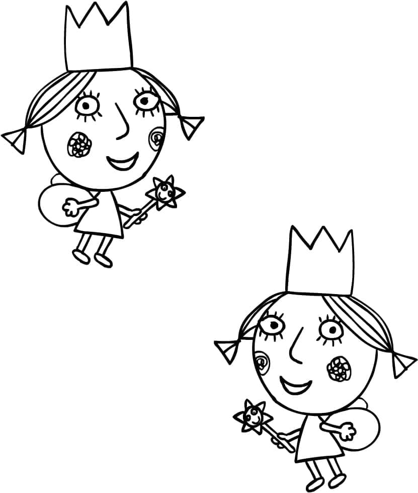 Ben e Holly per Bimbi di 4 Anni da colorare