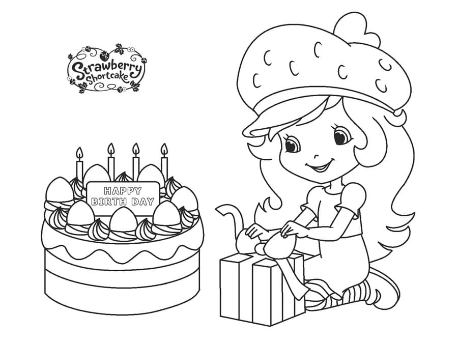 Buon Compleanno Fragolina Dolcecuore da colorare