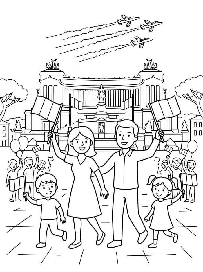 Festa della Repubblica Facile da colorare