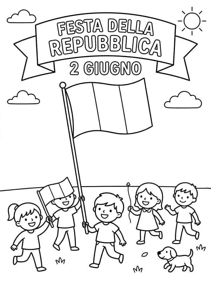 Festa della Repubblica da colorare