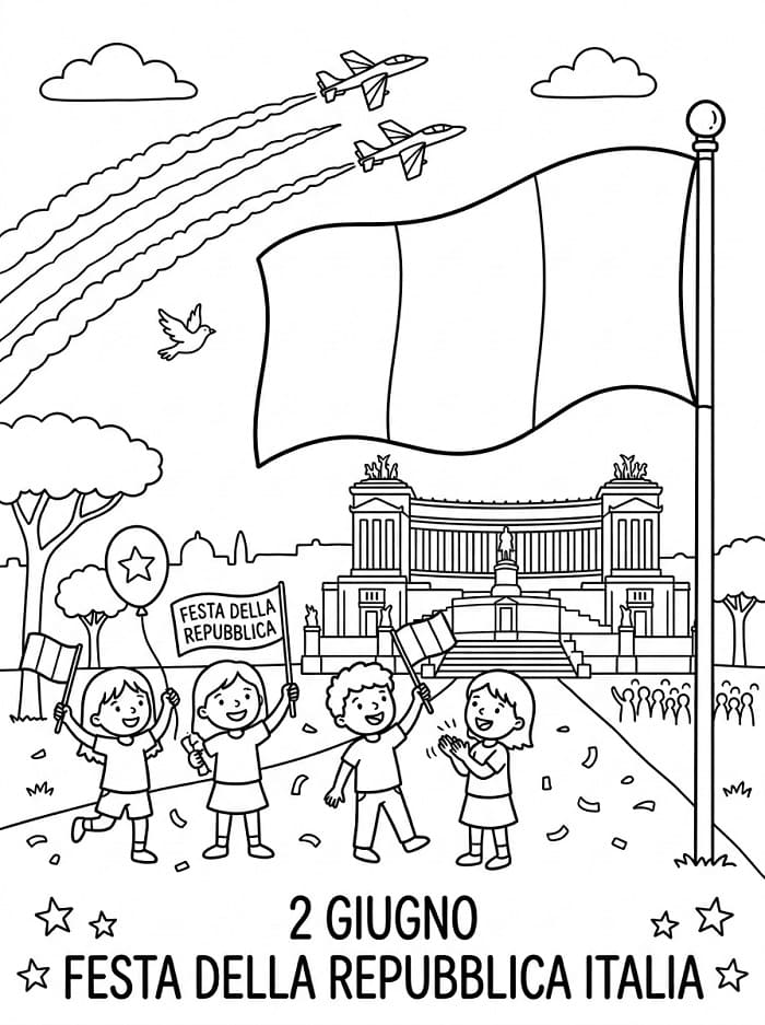 Festa della Repubblica Immagine Stampabile da colorare