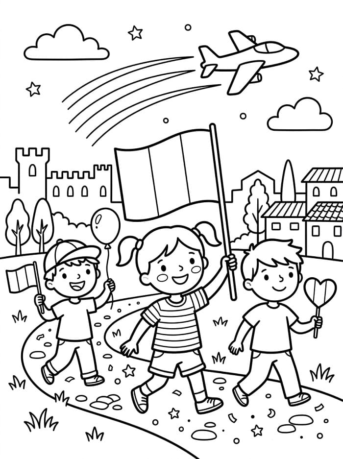 Festa della Repubblica Stampabile Gratis da colorare