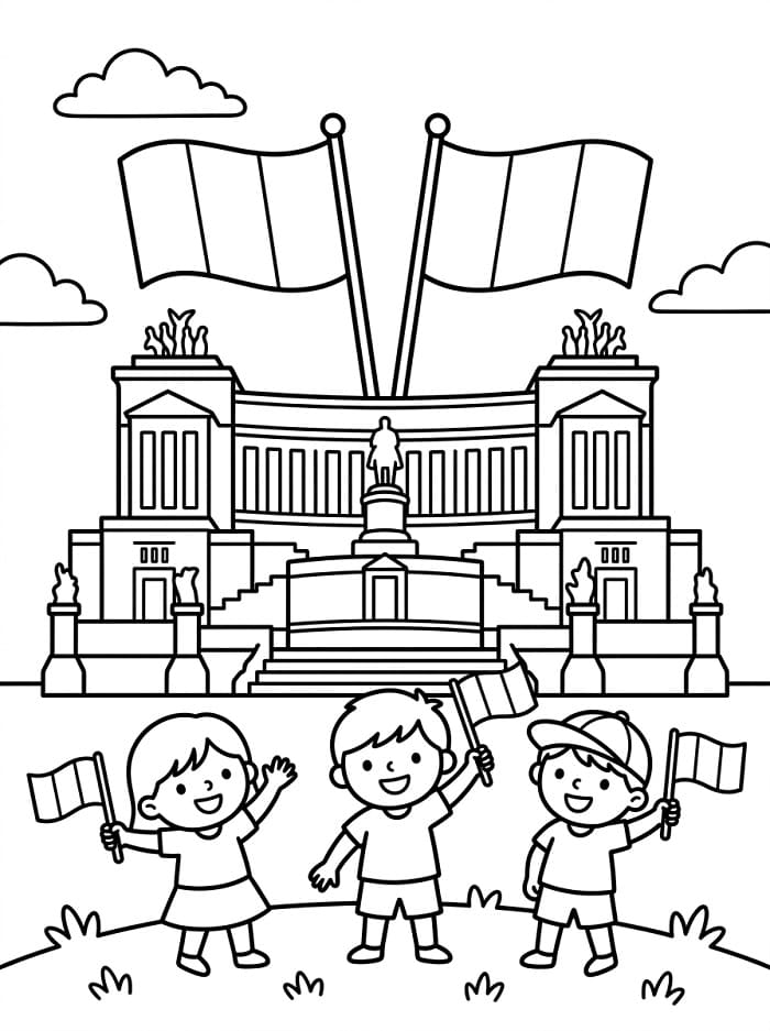 Festa della Repubblica Stampabile per Bambini da colorare